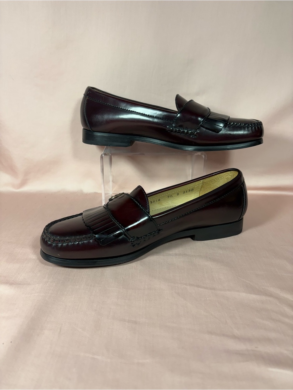 Cole Haan City 3516 Kiltie Monk Strap Slip On Burgundy Loafers Men's SZ 9.5 D - Picture 2 of 10